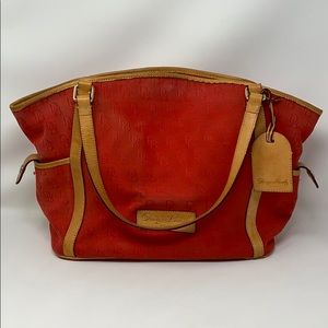 Dooney and Bourke Monogram Red Canvas Tote bag